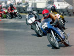 A shot of John leading a few riders into turn three at Loudon NH in 2001