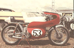 1966 Aermacchi 250. Mine in 1979, now alas 
            in someone elses' stable. Lovely little thing. The photo is the only one I have of it