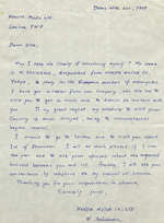 The 25th November hand written Honda response by K. Ishikawa, to G.von Loewenstein contact letter