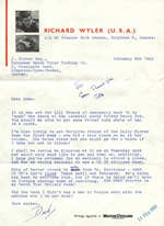 A letter to Jon from Richard Wyler an American Racer and writer for Motor cycling dated 8th February 1963